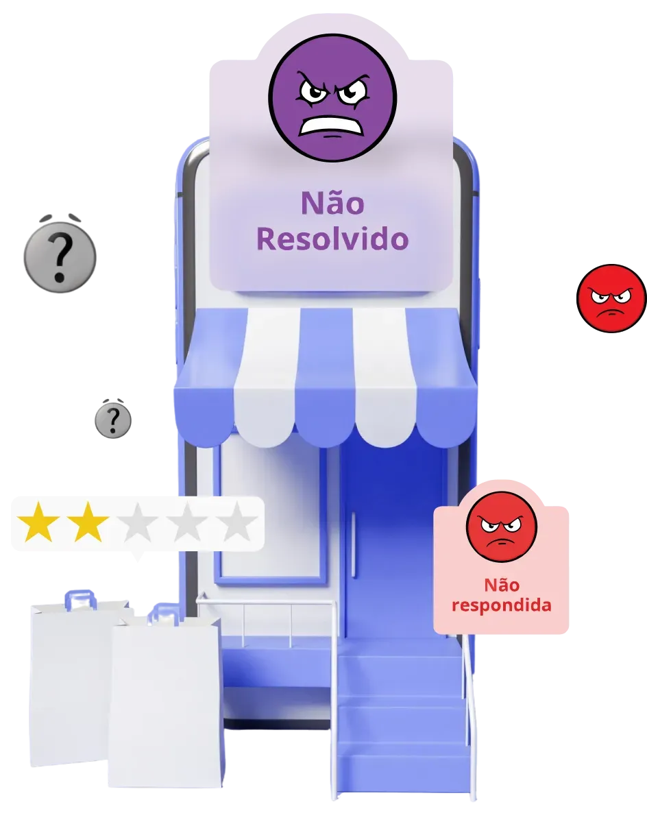 Exemplo de nota baixa no Reclame Aqui e Google Meu Negócio